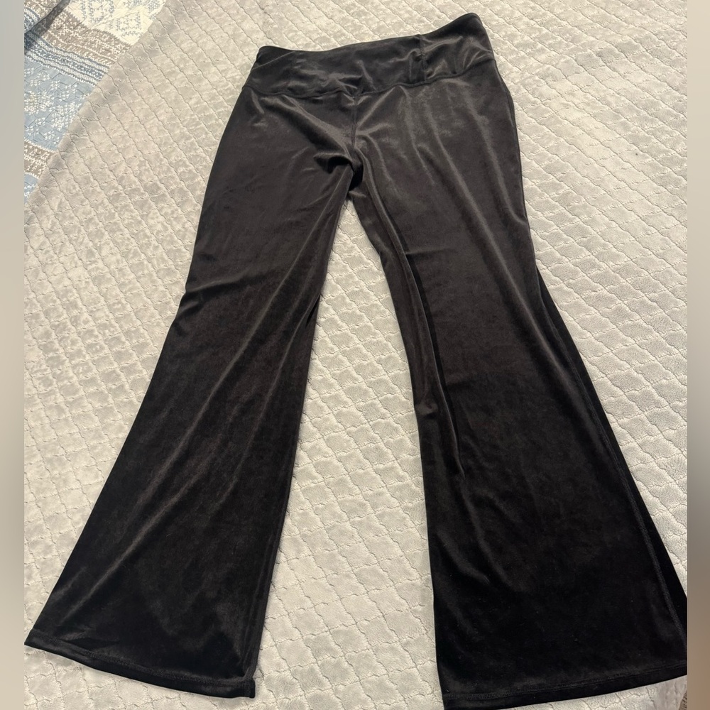 Athleta Elation Black Velvet Flare Legging